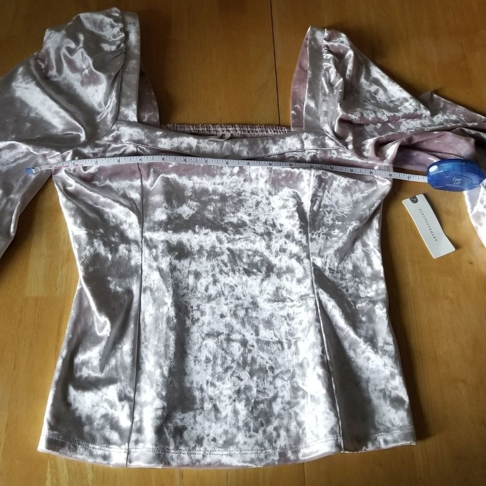 Anthropologie Jessima Square Neck Crushed Velvet Top - Picture 13 of 16